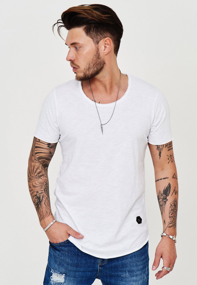 Longline T-Shirt Weiß 7103