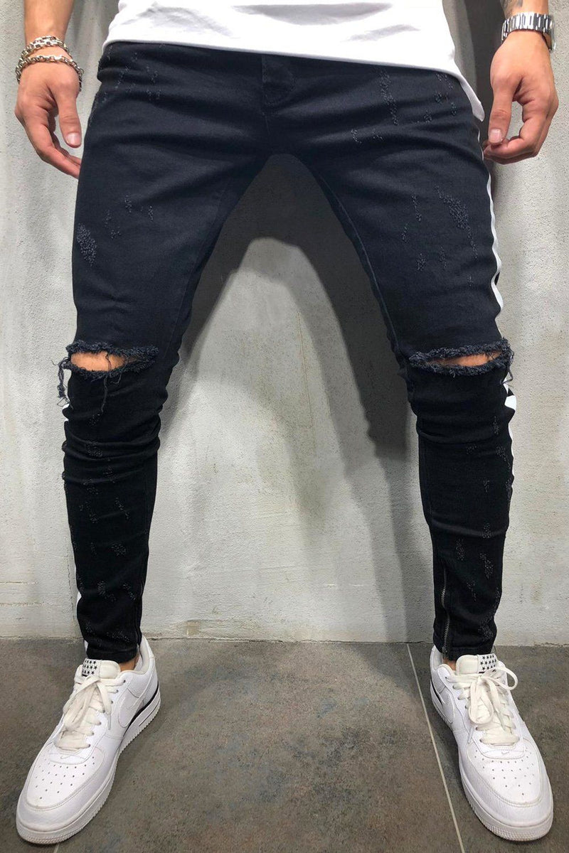 Jeans STRIPE Skinny Fit Schwarz 4167